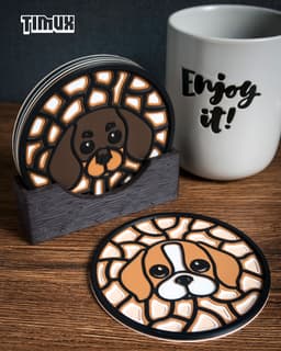 DACHSHUND & BEAGLE COASTER 3d model