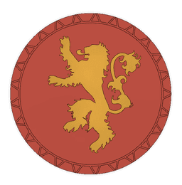 Game Of Thrones Set Of 6 Multicolor Coasters With Base 3d model