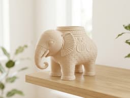 Ornate Elephant Desk Organizer - Mandala Style Holder 3d model