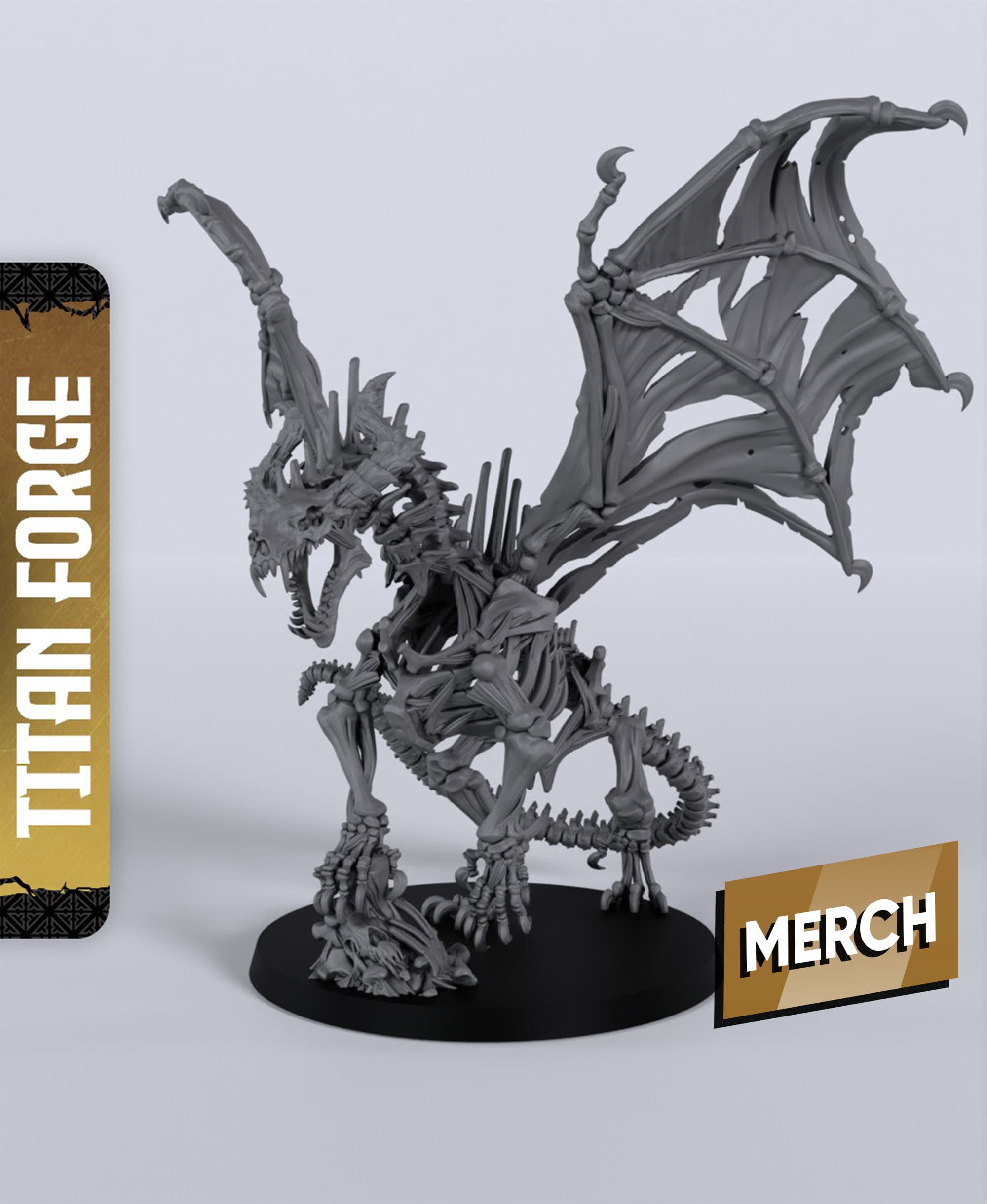 Bone Dragon - With Free Cyberpunk - Sci-Fi Gift Ideas for RPG and Wargamers 3d model