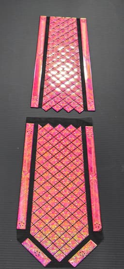 Diamond pattern tie cover with snap fasteners 3d model