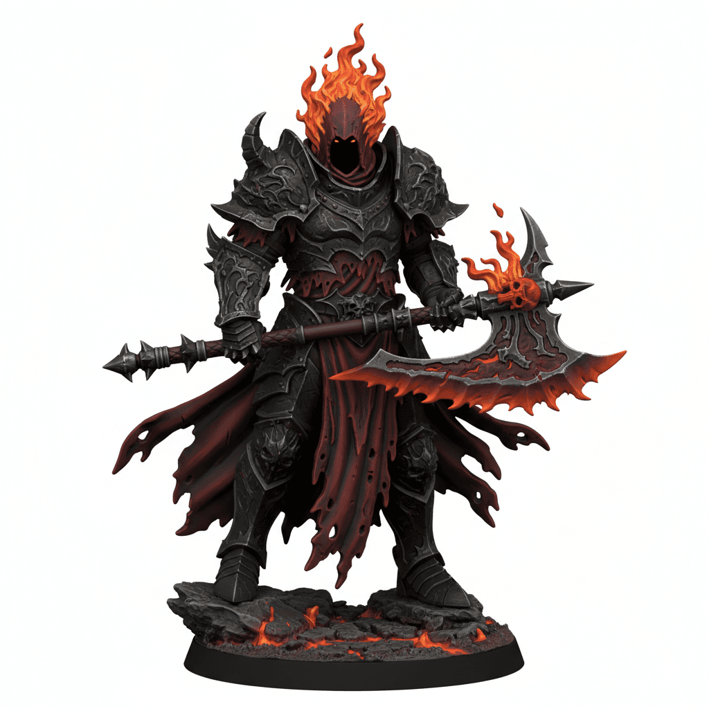 Infernal Executioner Burning Hood Printable STL Model 3d model