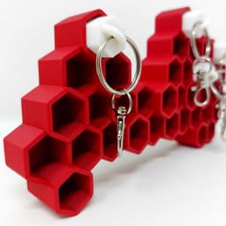 Wall-Mounted Honeycomb Key Organizer with Stylish Keychain Elegance 3d model