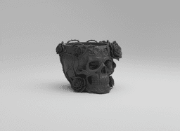 Crimson rose skull 3d model