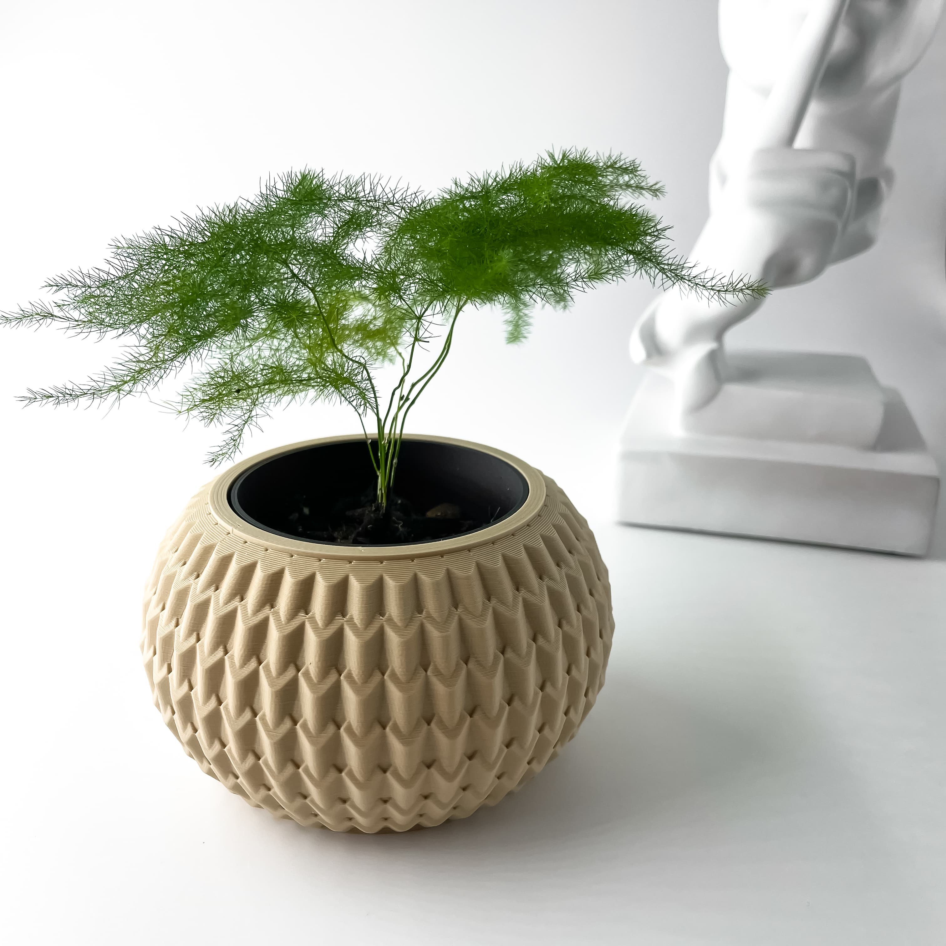 The Iver Planter Pot with Drainage Tray & Stand | Modern and Unique Home Decor for Plants 3d model