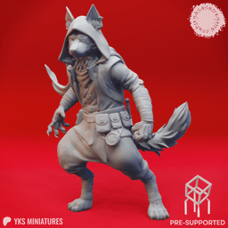 Dingo-folk Hunter - Tabletop Miniatures (Pre-Supported) 3d model