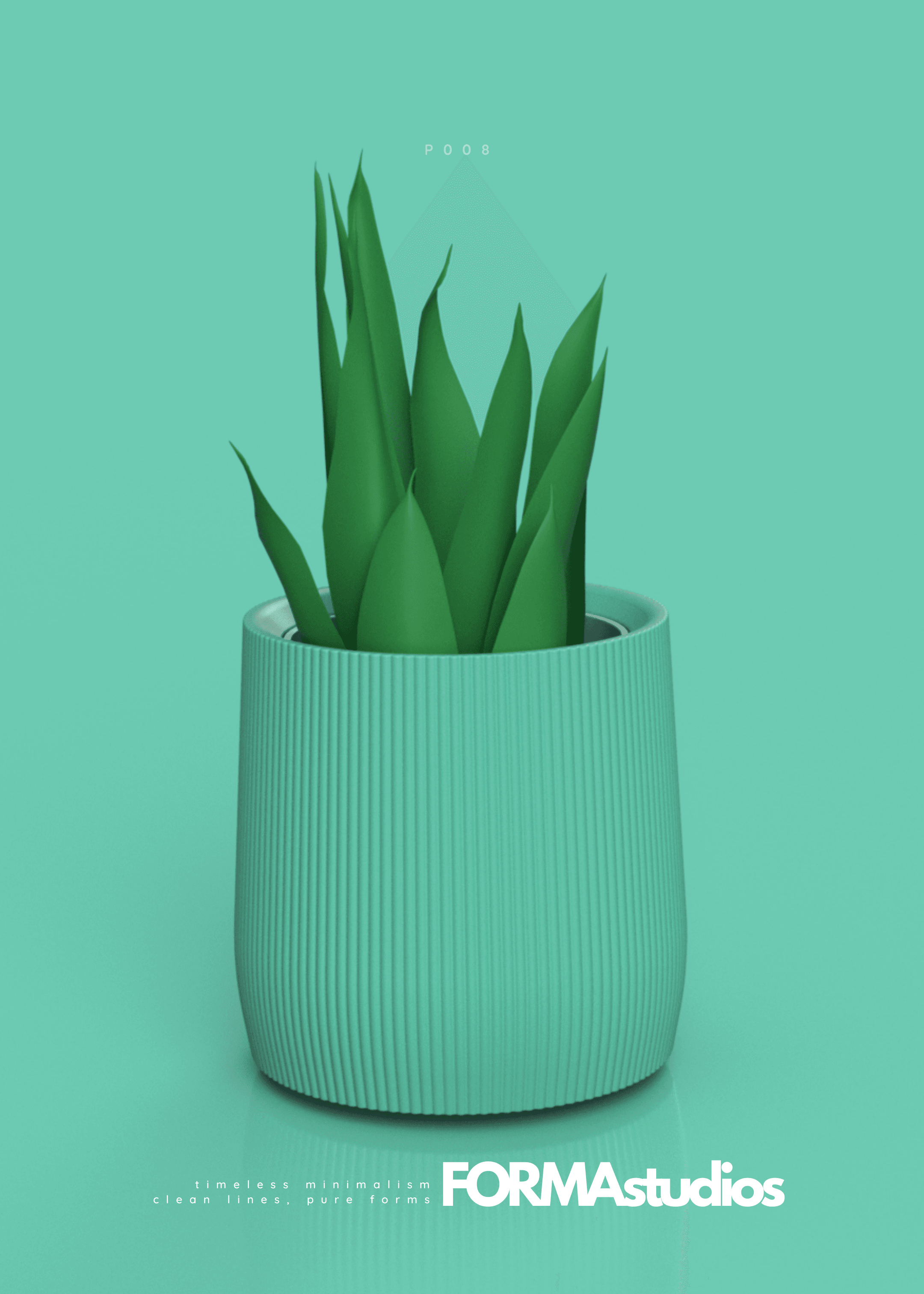 Planter with drip tray - FORMAstudios P008 3d model