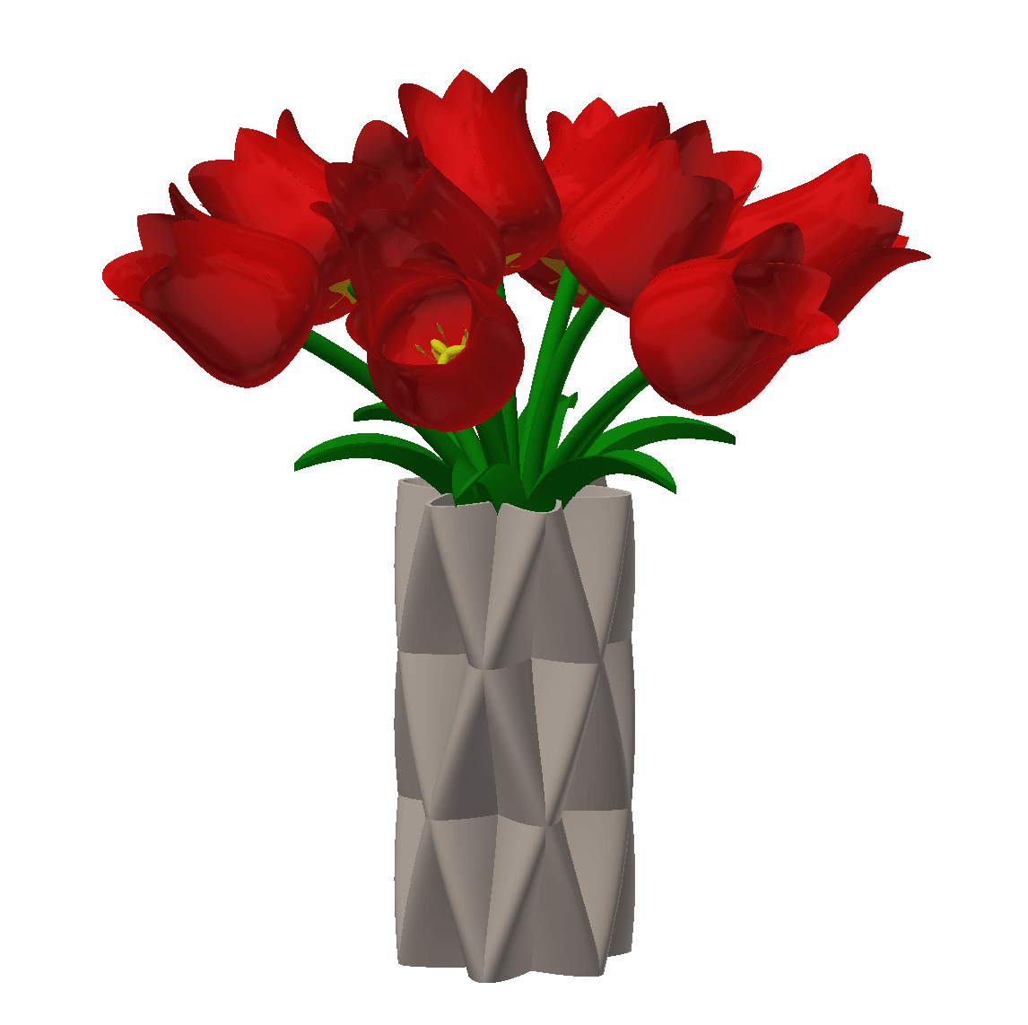Decorative flower plant vase 3d model