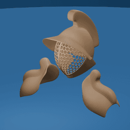 Gladiator Helmet & Pauldrons Fantasy Armor Set 3d model