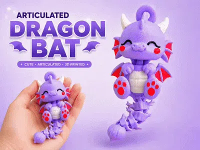 Cute Flexi Dragon Keychain 3d model