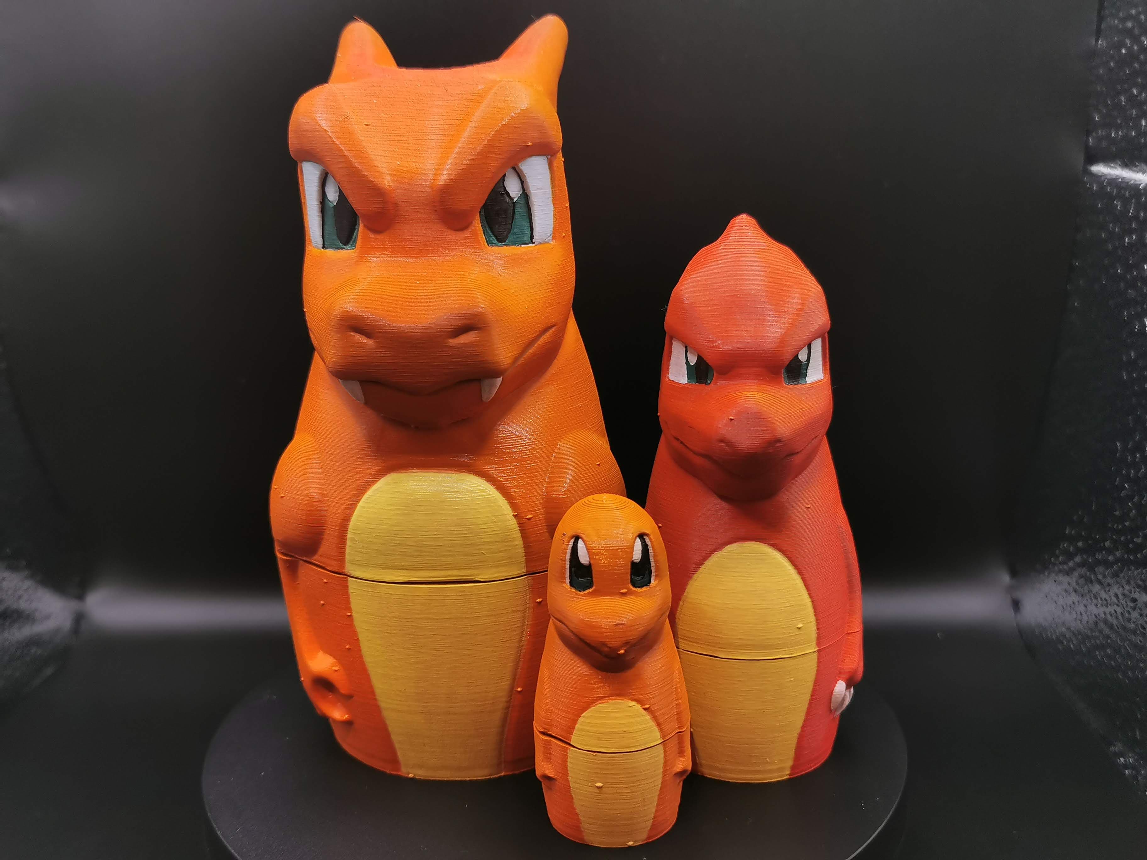 PokeNesting Doll - Charmander Evolution 3d model