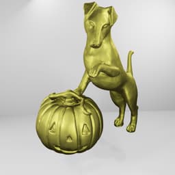 Jack russell pumpkin 3d model