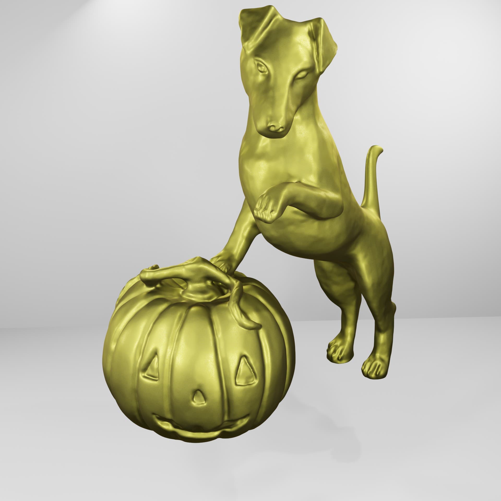 Jack russell pumpkin 3d model