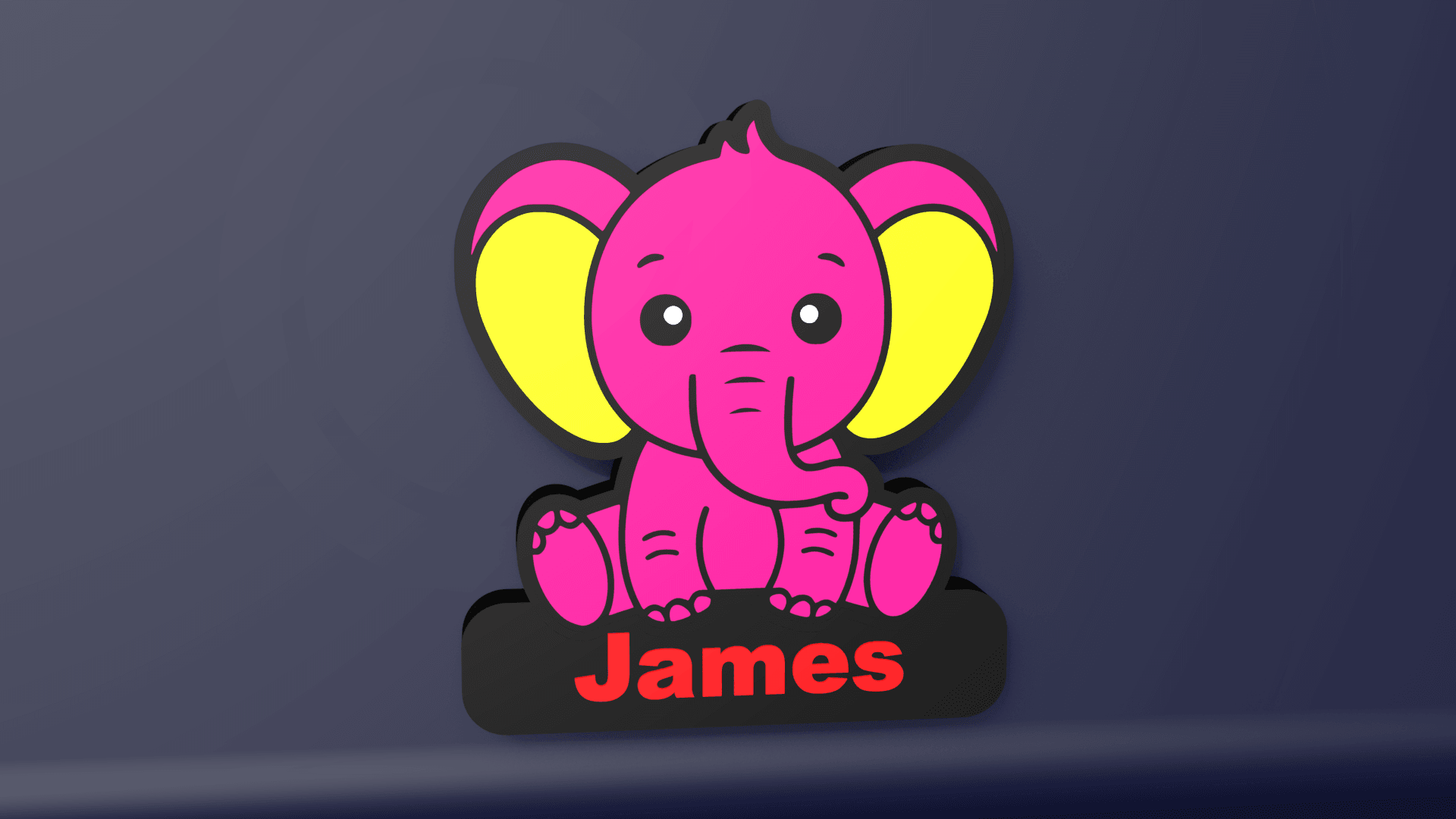 Cute Elephant – LED Strip compatible 3d model