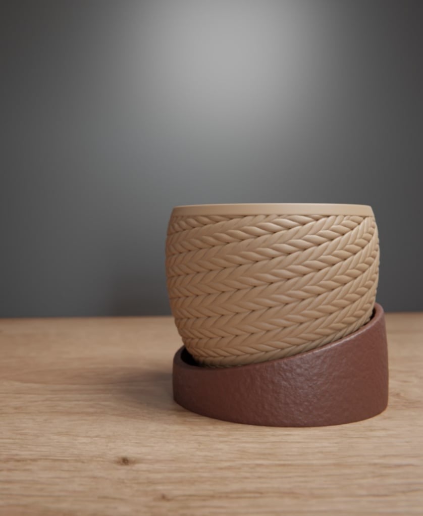 Braided Stylish Planter 3D Printable STL File 3d model