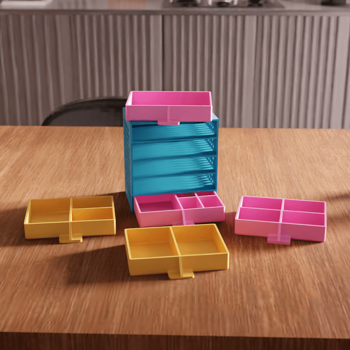 Modular Desktop Mini Drawer Organizer Unit 3d model