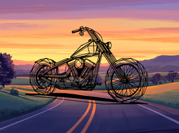 Geometric Chopper motorcycle - model 2 3d model
