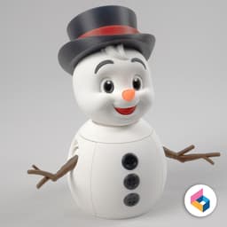 First Snow Baby (Foldable Snowman V2) 3d model