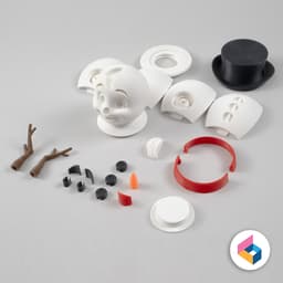 First Snow Baby (Foldable Snowman V2) 3d model