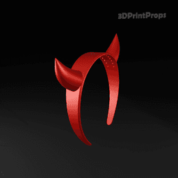 Red Devil Horns on a Headband 3d model