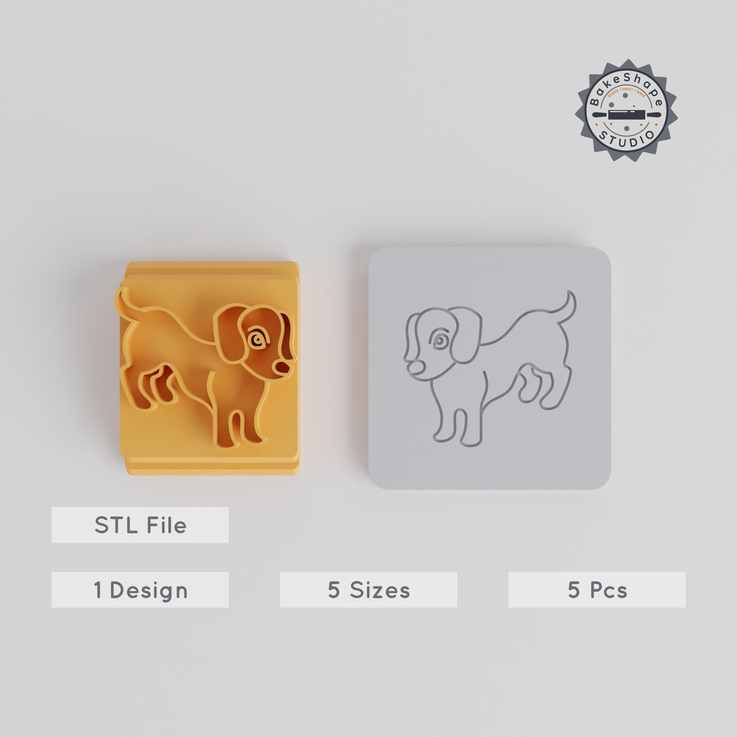Dachshund Stamp Tile Set, 5 Motif Sizes for Clay, Cookies & Fondant, Animal & Pet Theme, Perfect for Crafts PRODUCT_5364 3d model