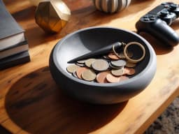 Flat Design Key and Coin Catcher Bowl, Tray 3d model