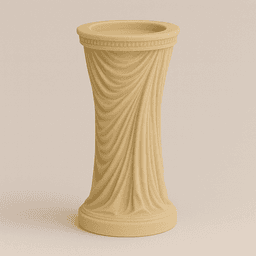 Elegant Draped Column Candle Holder STL 3d model