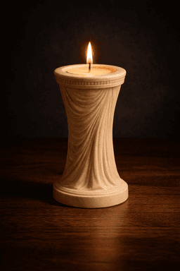 Elegant Draped Column Candle Holder STL 3d model