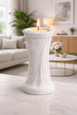 Elegant Draped Column Candle Holder STL 3d model