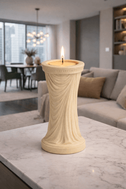 Elegant Draped Column Candle Holder STL 3d model
