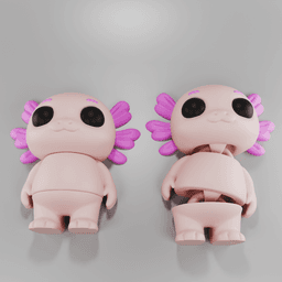 Flexy Axolotl Figurine + Keychain 3d model