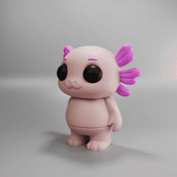 Flexy Axolotl Figurine + Keychain 3d model