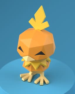 Low-poly Torchic 3d model