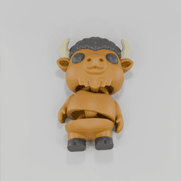 Flexy Bison Figurine + Keychain 3d model