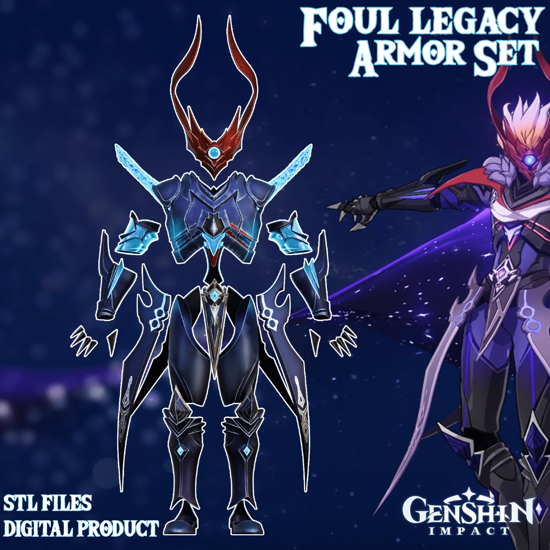 Foul Legacy Armor Set Genshin Impact 3d model