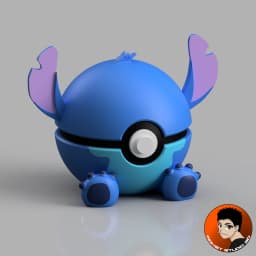 Stitch Pokeball 3d model
