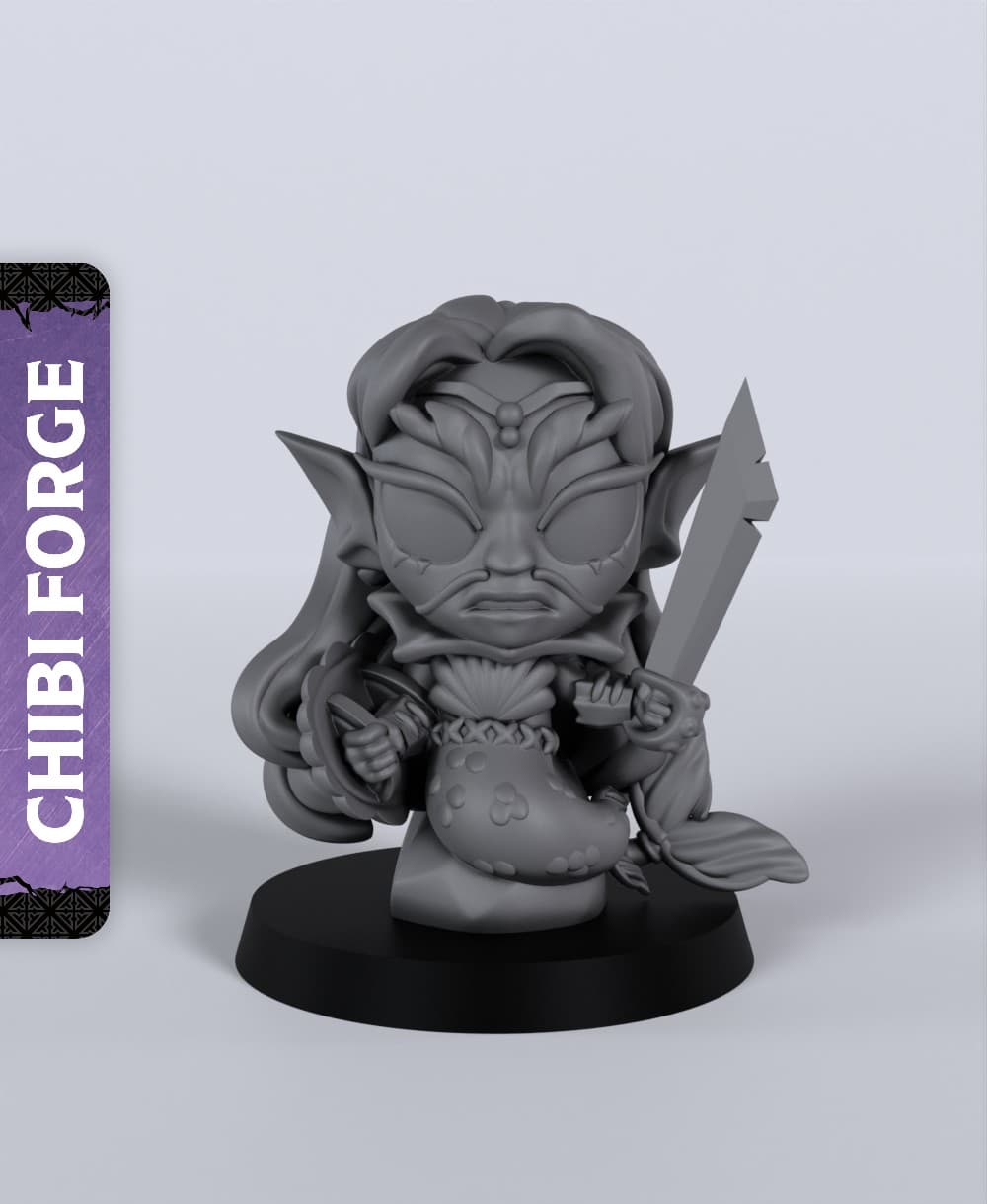 Male Merman Fighter - With Free Dragon - 5e DnD Inspired for RPG and Wargamers 3d model