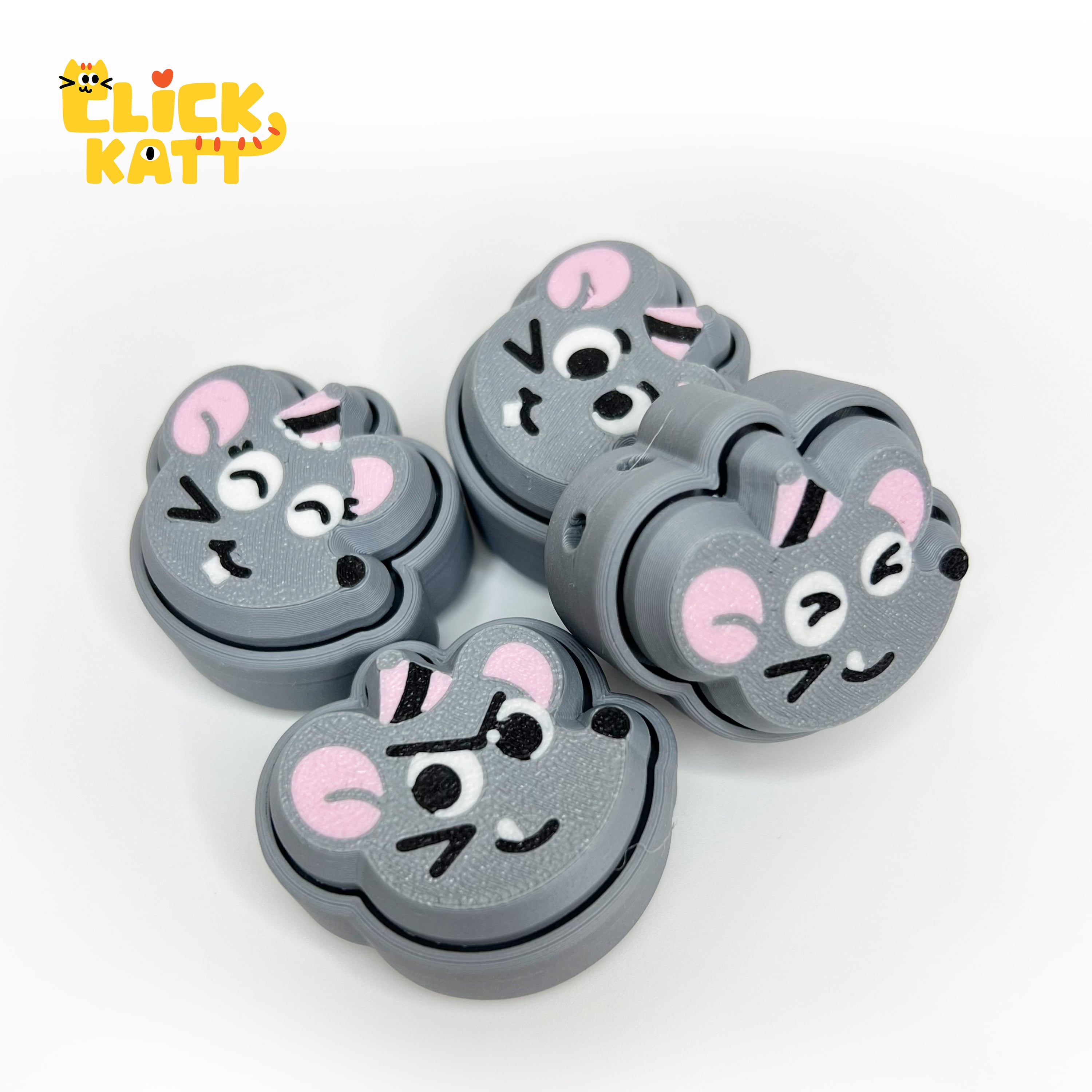 Mouse - Clicker Fidget Toy Keychain 3d model