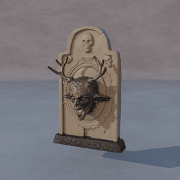 Lamp Devil Tombstone Holder 3d model