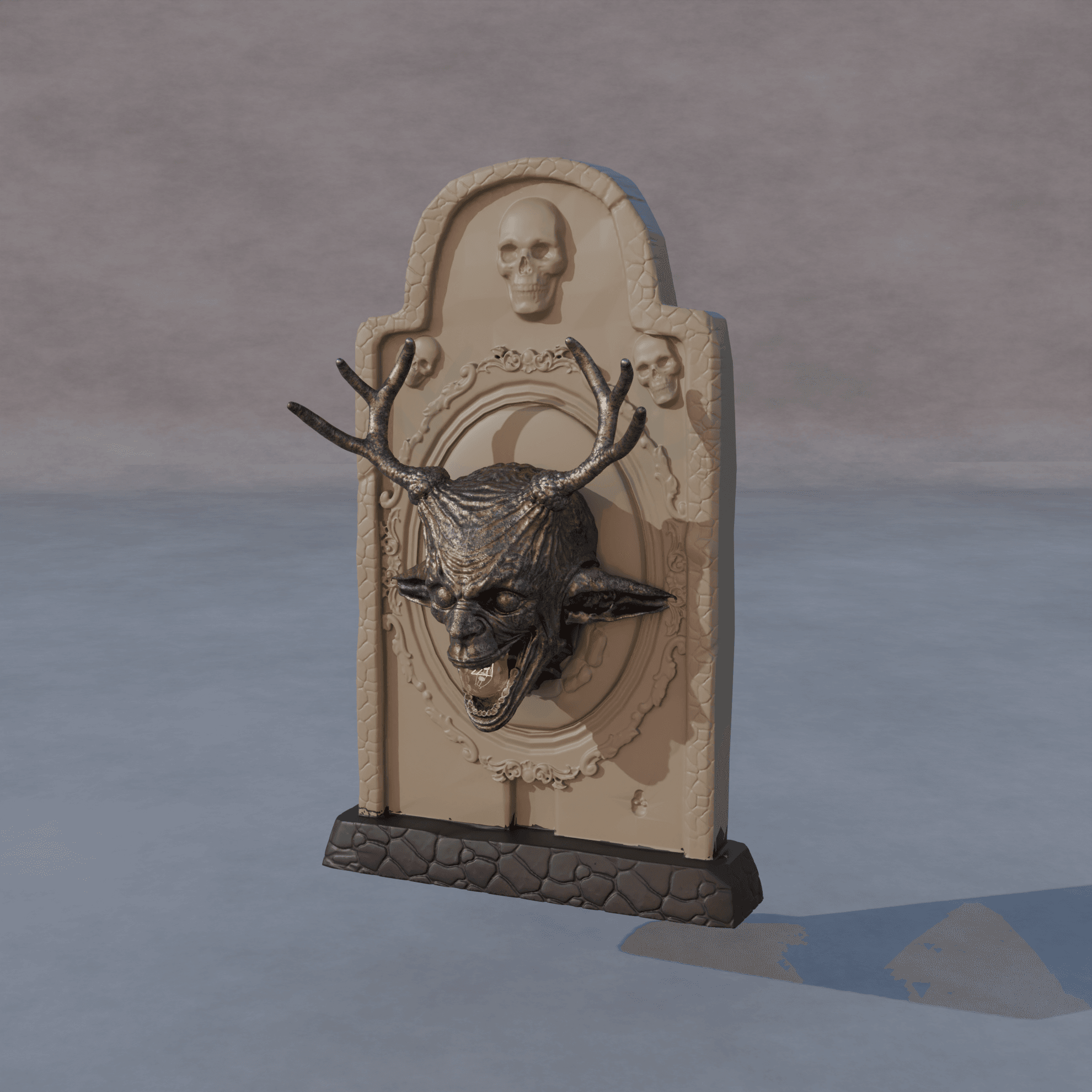 Lamp Devil Tombstone Holder 3d model