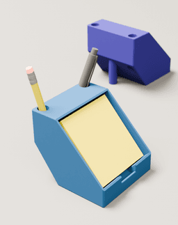 Sticky Note + Pen Holder Version 3 3d model