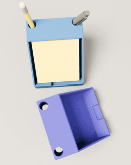 Sticky Note + Pen Holder Version 3 3d model