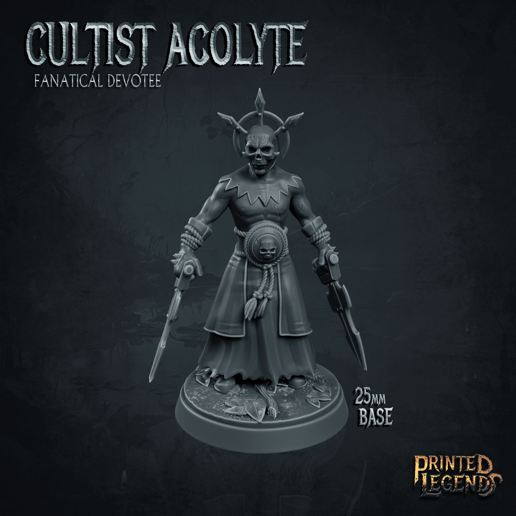 Cultist Acolyte 01 (25mm Base) 3d model