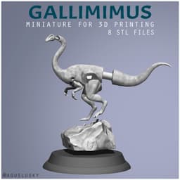 Gallimimus Sculpture Dinosaur Miniature 3d model
