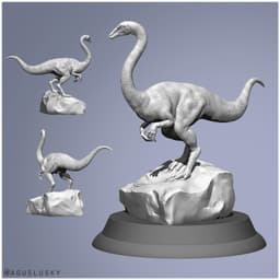 Gallimimus Sculpture Dinosaur Miniature 3d model
