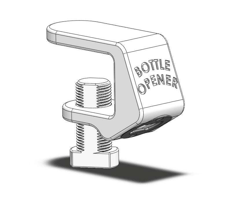 PopClamp Under-Table Bottle Opener 3d model
