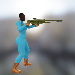 Sci-Fi Sniper Woman V2 3d model