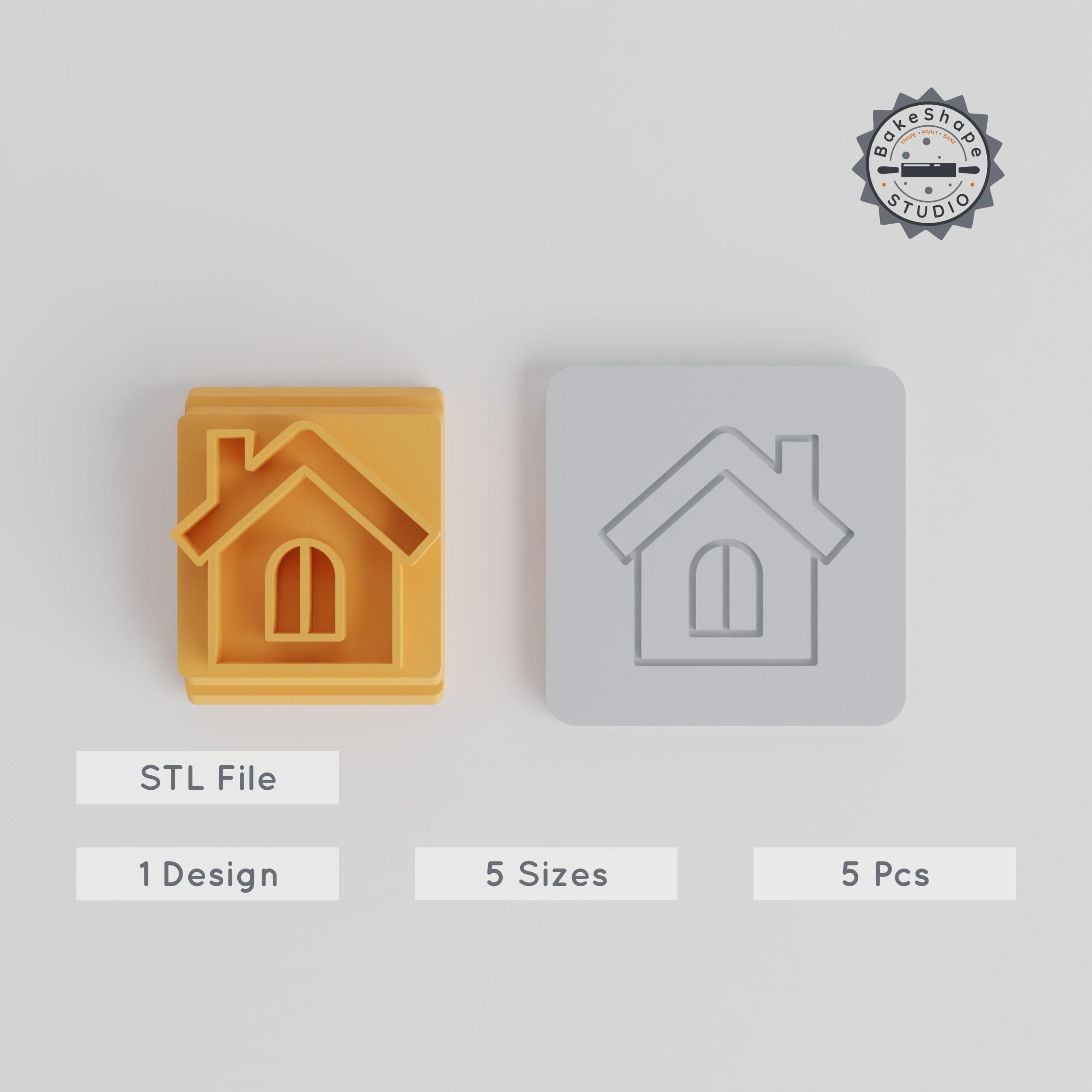 House Stamp Tile Set, 5 Sizes, Home & Building Motifs for Clay, Cookies, Fondant PRODUCT_2310 3d model