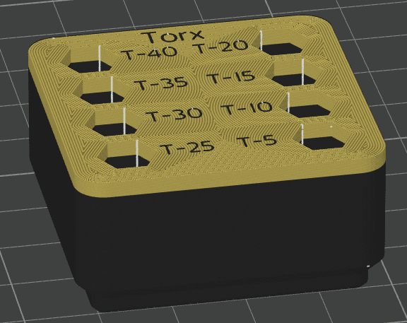 Gridfinity 1x1 Hex Bit Holder-Torx-v2.3mf 3d model