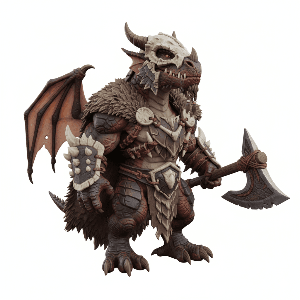 Cute Dragon : Small Barbarian Dragon Savage Beast 3d model